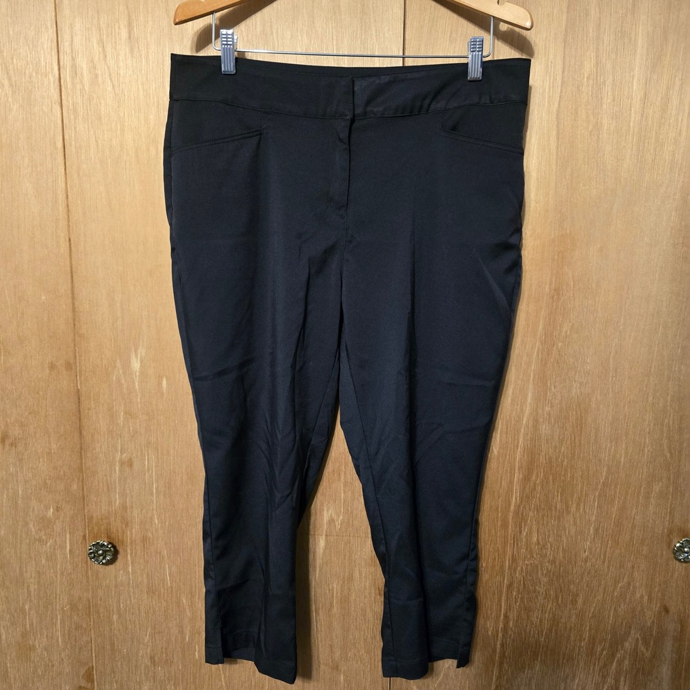 PGA Tour Capri Pants 12 Golf Trousers Black Solid Stretch Performance